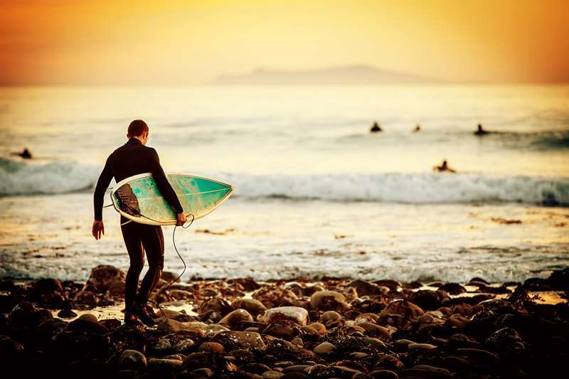 Surfing in Santa Barbara near Montecito Inn